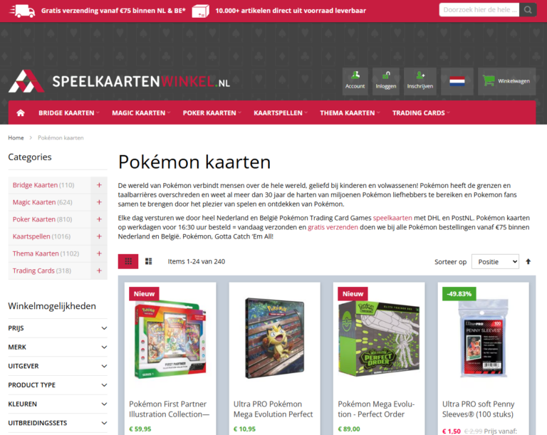 Speelkaartenwinkel – Pokémon